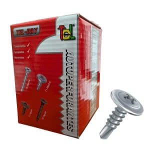 Autoperforante Tel Dry Punta Mecha 8x1/2" Caja x 800 Unidades. Rosca total, PH2, cincado. Ideal para vincular Placa de Yeso y Perfil Metálico.