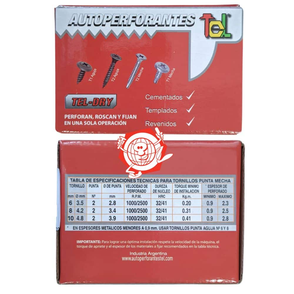 Autoperforante Tel Dry Punta Mecha 8x9/16" Caja x 800 Unidades - Imagen 5