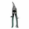 Tijera de Aviación Derecha Bremen. Verde. 10". De Cromo Vanadio. Filo microdentado. Traba de Seguridad. Apta para durlock, cuero, cartón, alambres y chapas