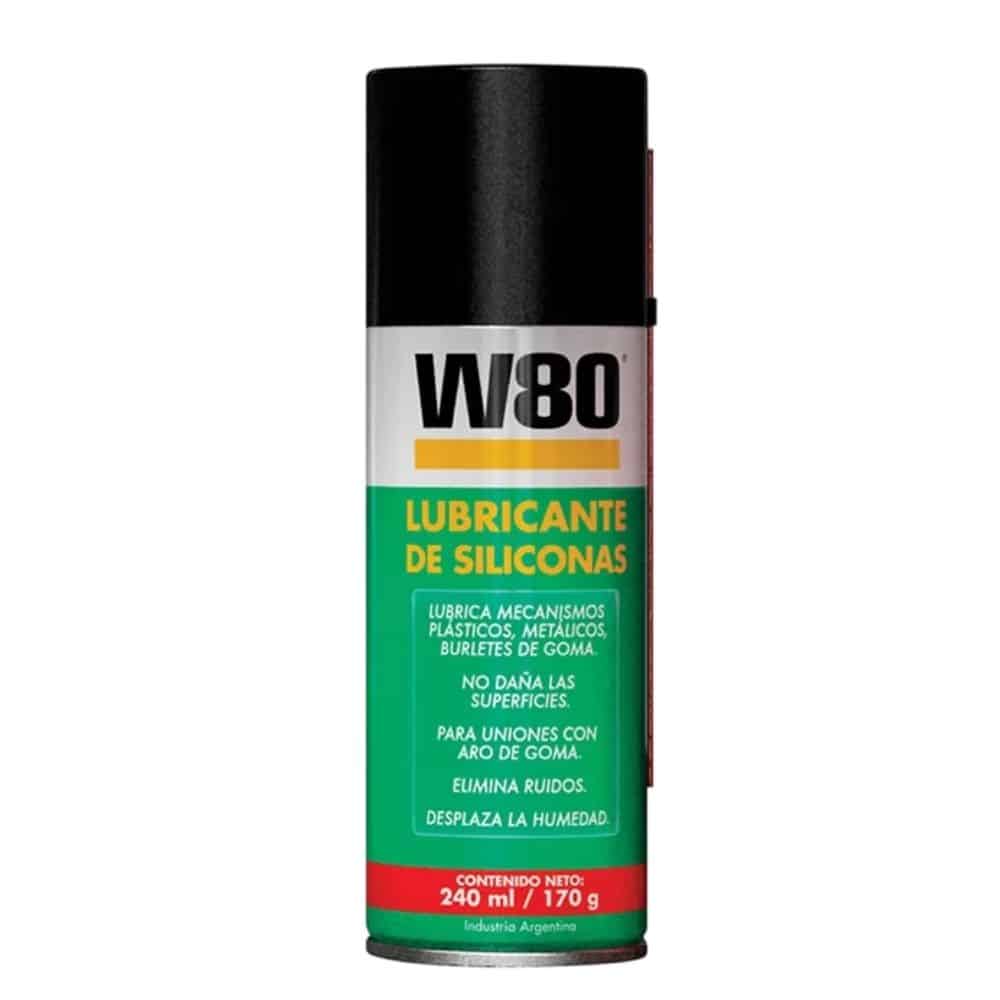 Aerosol Lubricante de Siliconas W80. Alta penetración para lubricar. Protege piezas plásticas, metálicas, de goma y superficies delicadas. Repele el agua.