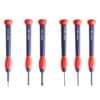 Juego de Destornilladores Relojeros de 6 Piezas Bremen. 2 Phillips: #0 y #1, 3 Planos: 1.4, 2.0 y 2.4mm, 1 Torx: 0.8 para iPhone Ideal Trabajos de precisión