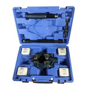 Terraja con Crique para Caño Galvanizado 7 Piezas Bremen Incluye peines de 1/2", 3/4", 1" y 1-1/4", llave hexagonal y manija plástica Ideal para plomería.
