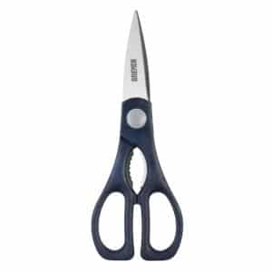 Tijera Multiuso con Rompenueces Bremen. Hojas dentadas de Acero Inoxidable, con mango anatómico de ABS. Ideal para cortar cartón, papel y cartulina.