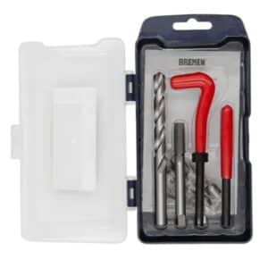 Juego de Insertos para Rosca Bremen. Kit completo M5×0.80 con mecha, macho e insertos. Ideal para restaurar roscas en acero, fundición, hierro y aluminio.
