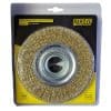 Cepillo Bronceado 6" para Amoladora de Banco Barovo. 6000rpm Alambre 0,3mm. Ideal para limpieza de óxido, pintura y rebabas en superficies metálicas.