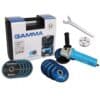 Amoladora Angular en Kit 750w Gamma 11000rpm Con maletín, discos de corte y desbaste Diseño ergonómico y traba de eje Ideal para amolado, desbaste y afilado