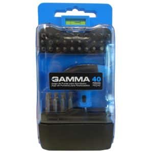 Juego de Puntas para Atornillador 40 Piezas Gamma. Versátil, resistente y práctico, con estuche organizador. Ideal para montaje, reparación y bricolaje.